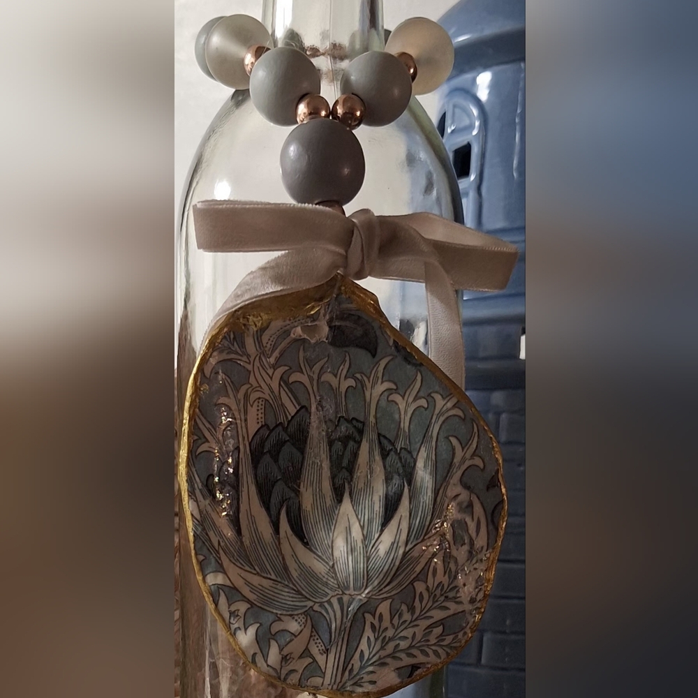 OYSTER SHELL BOTTLE CHARM, LAMP CHARM, DOOR PULL, BLESSING BEADS